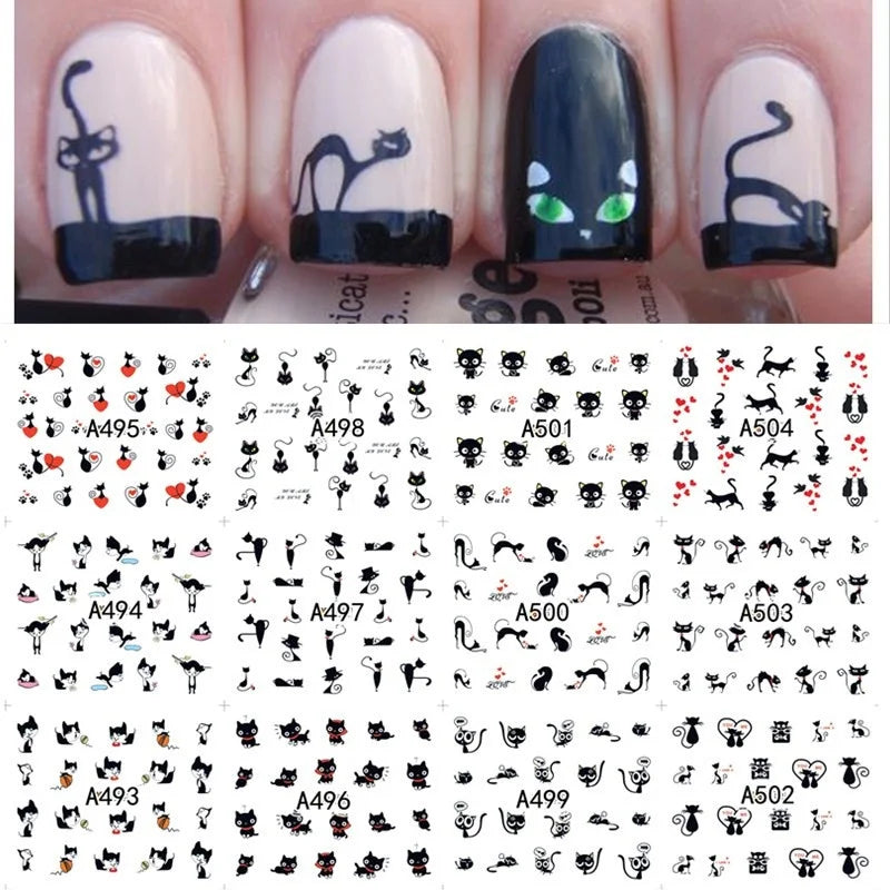 1 Sheet 12 Types Designs DIY Transfer Nails
