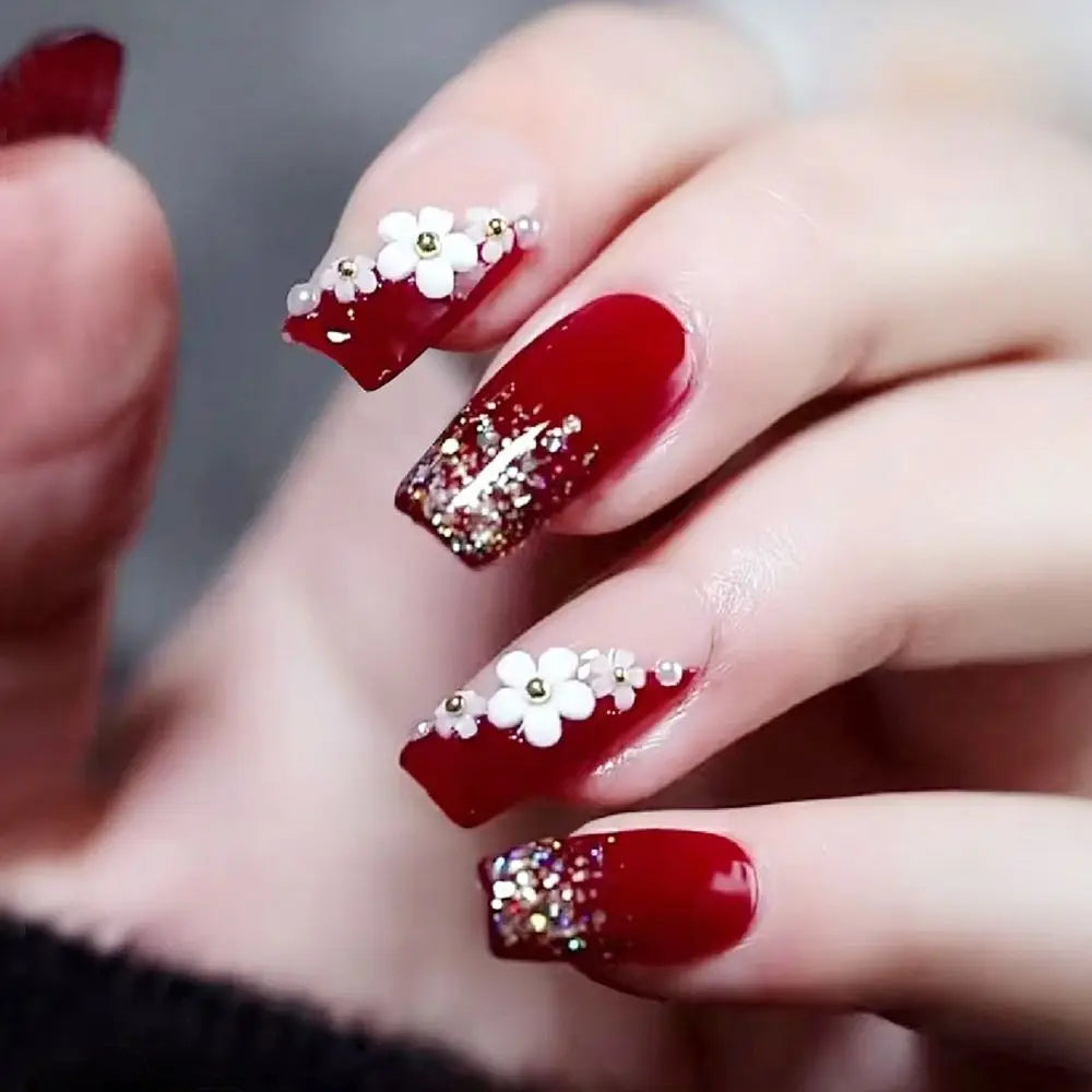24pcs French Ballerina Waterproof Faux Gradient Nails