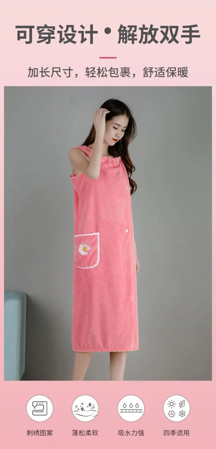 Bath Towel Household Women Wearable Wrap