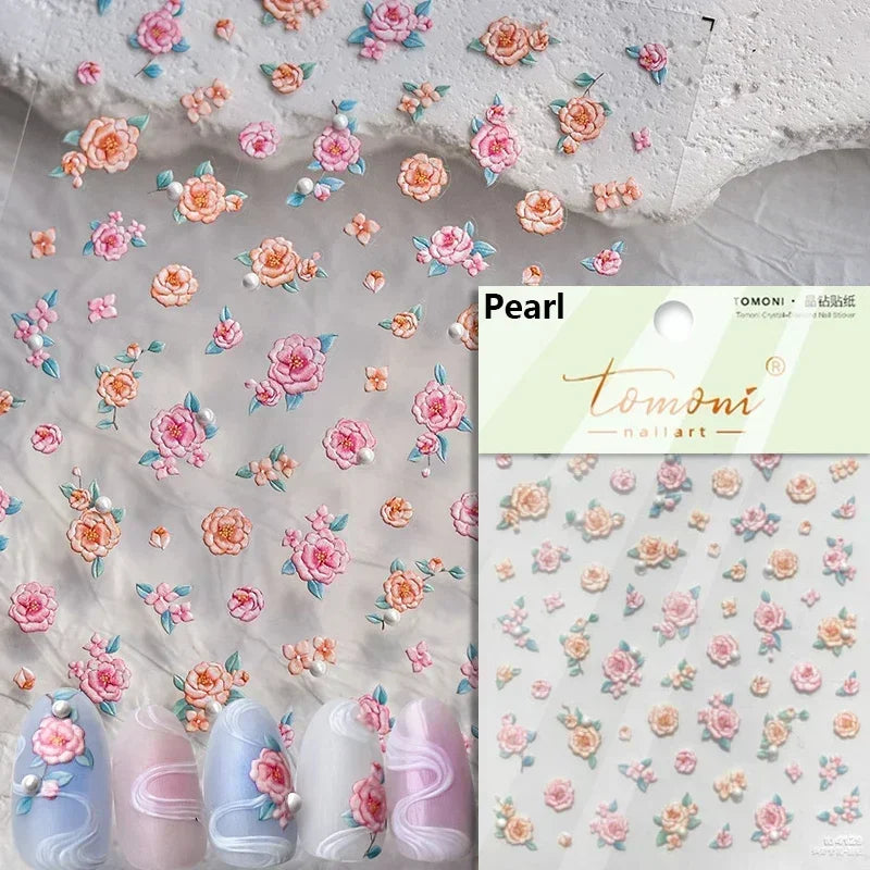 1piece high quality 5D glass fragment nail sticker
