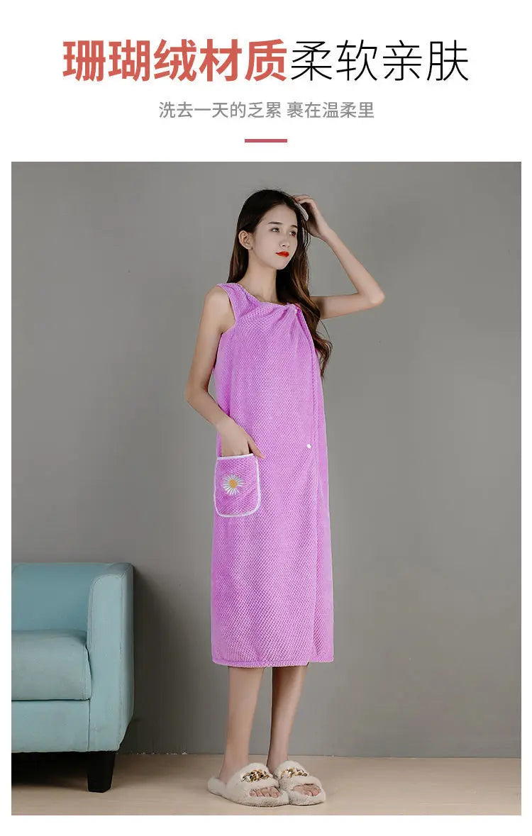Bath Towel Household Women Wearable Wrap