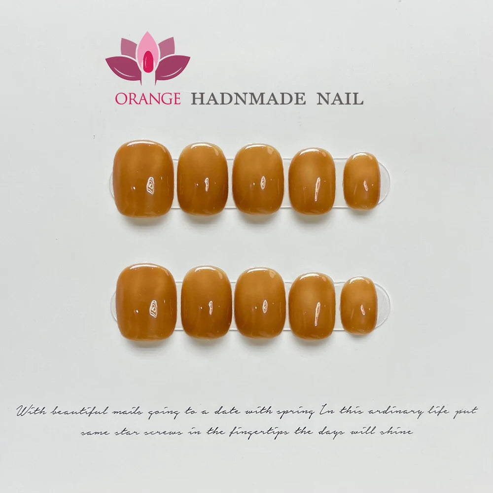 Handmade Simple Nude Color Press on Nail