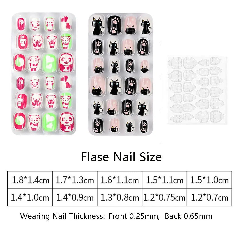 24Pcs/Set Fashion Girls Gifts Finger Nails