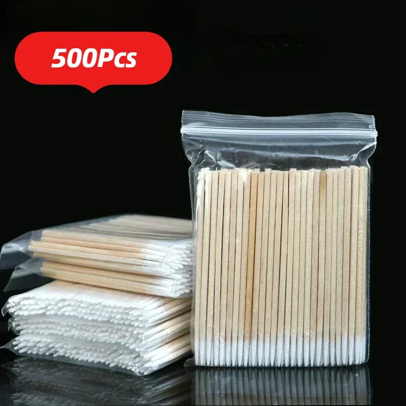 Nails Wood Cotton Swab Clean Sticks Bud