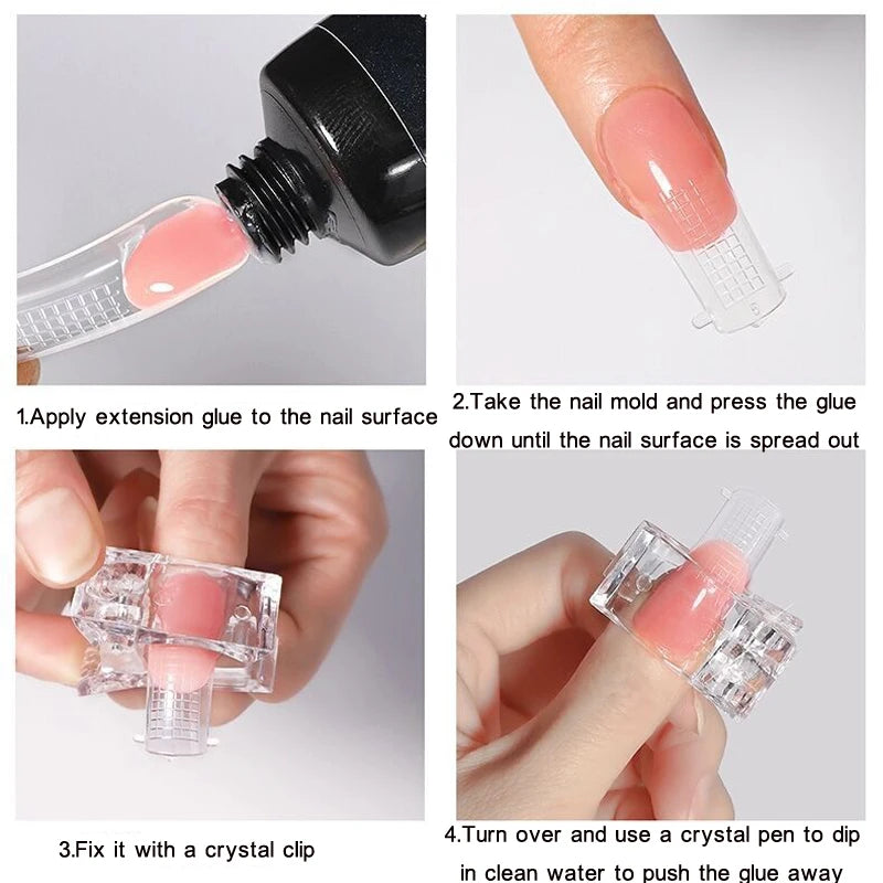 Transparent Crystal Extension Rubber Setting Clip