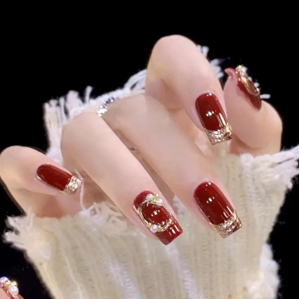 24pcs French Ballerina Waterproof Faux Gradient Nails