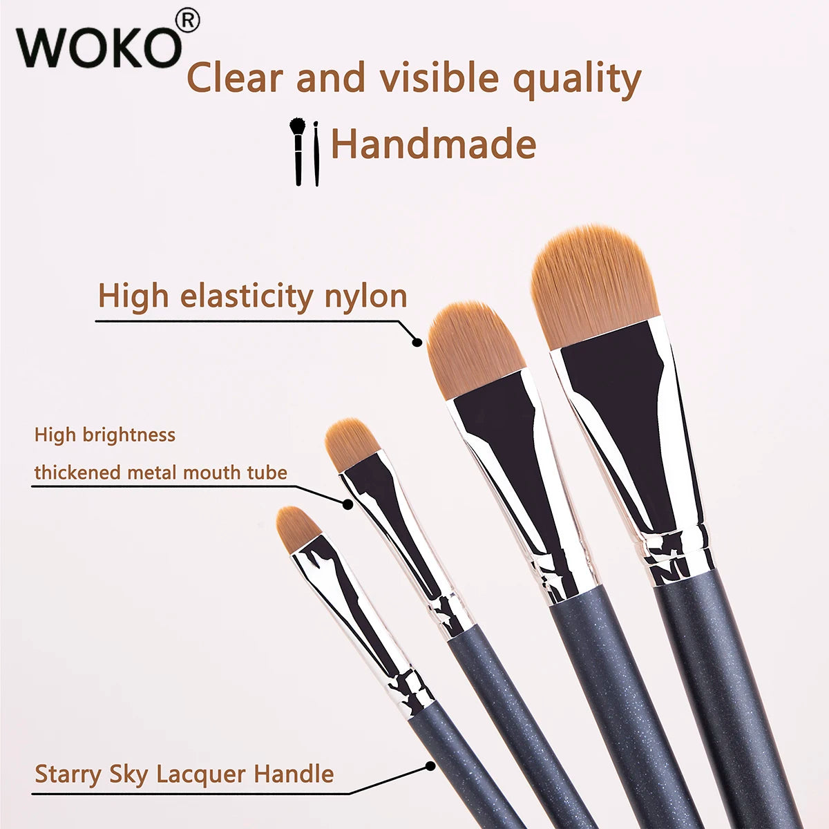 4 Types Sizes Upgraded Ultra-thin Foundation Concealer Makeup Brush