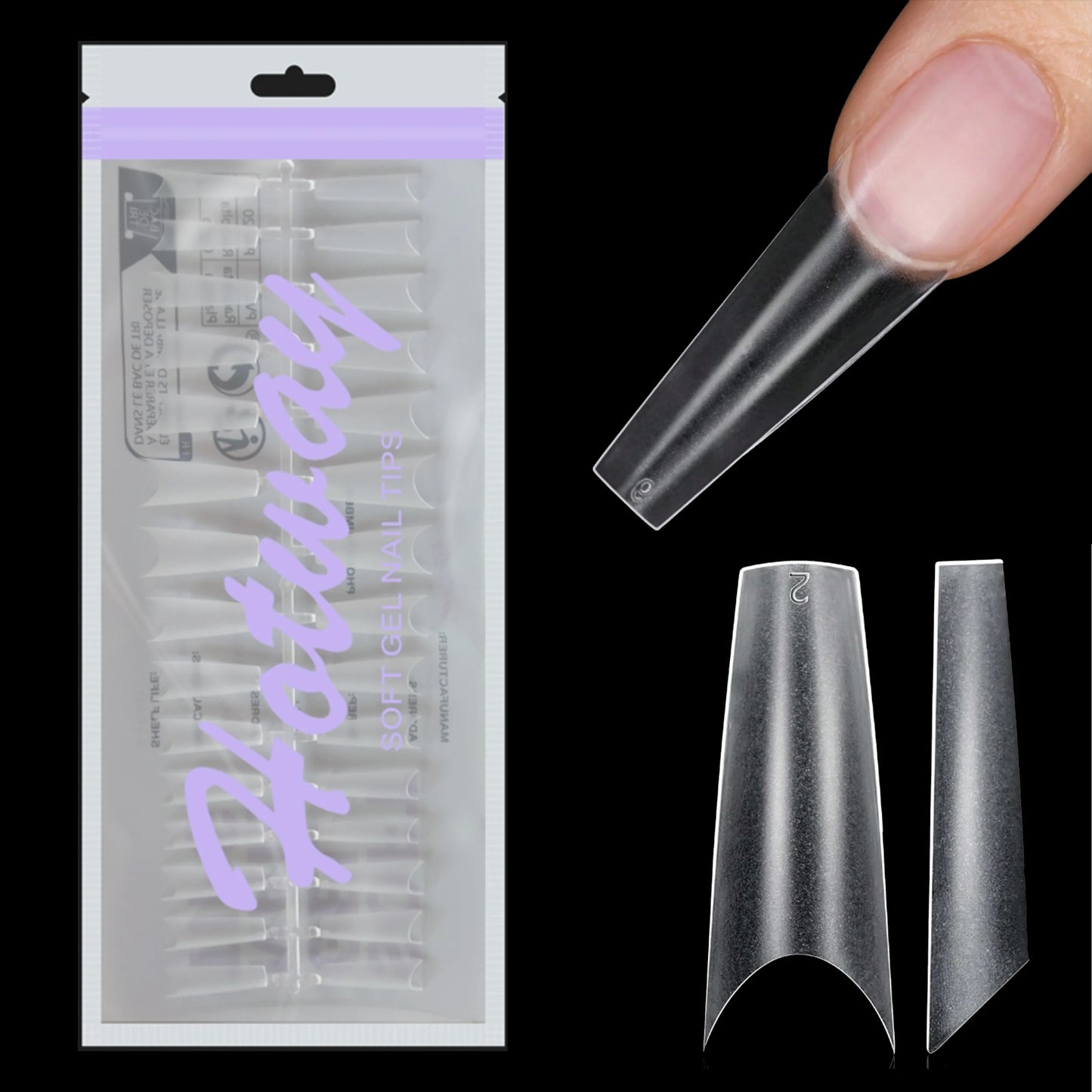 180 extreme coffin shaped nails