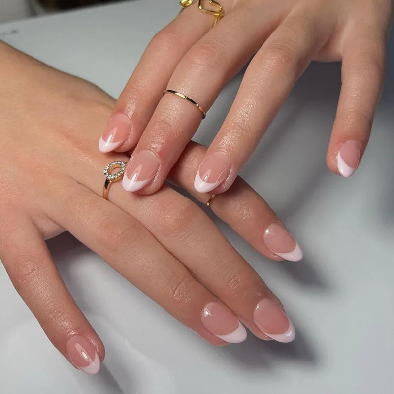White French Press on Nails