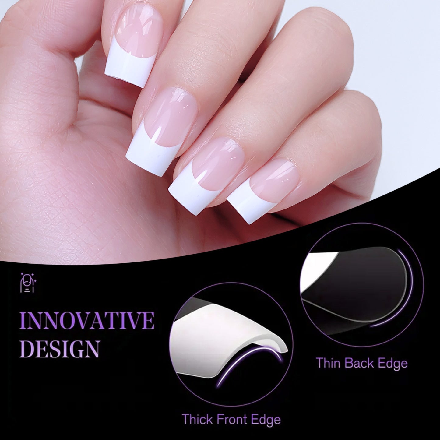 120pcs/box Acrylic French False Nails