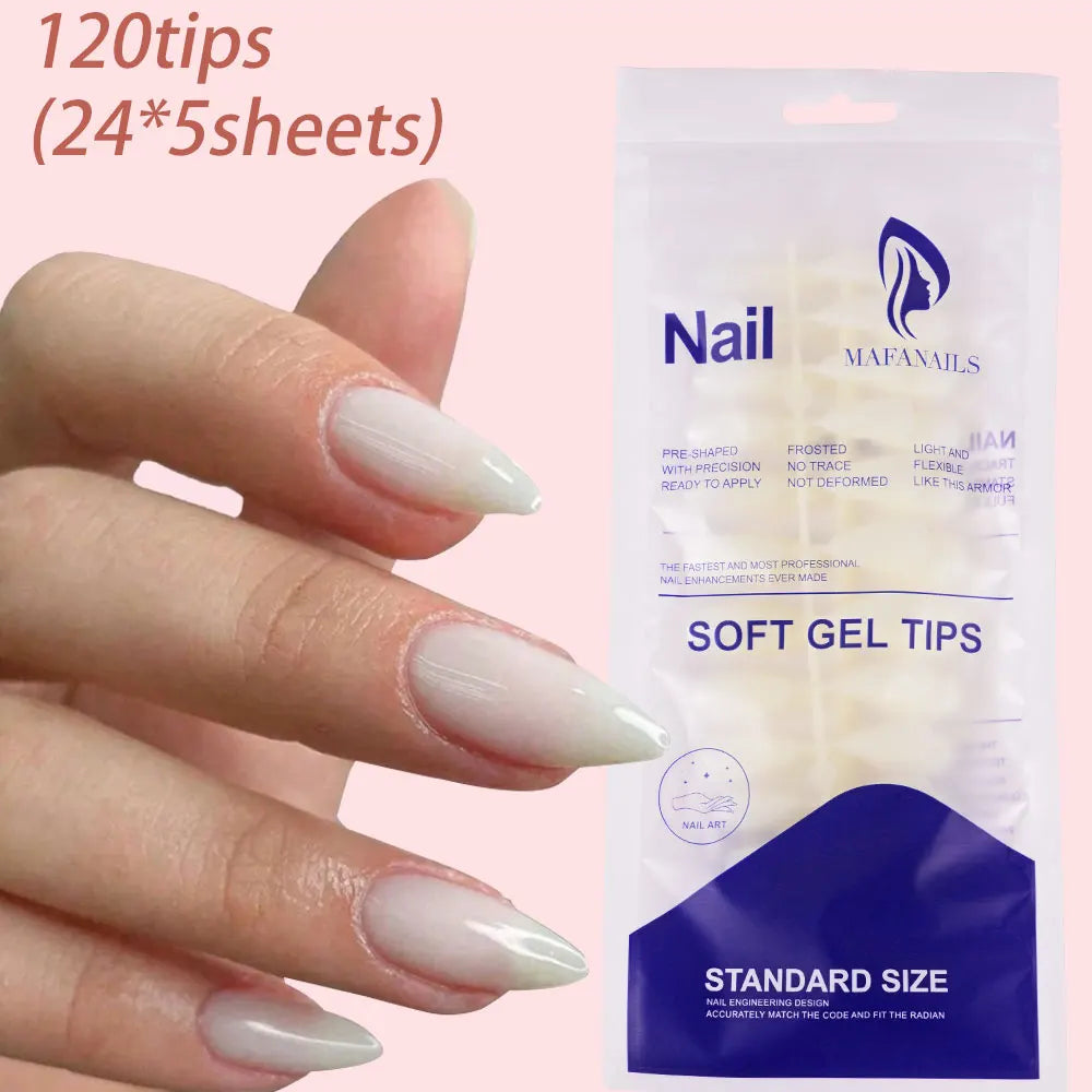 240/120Pcs Colorful French Short Square False Nails
