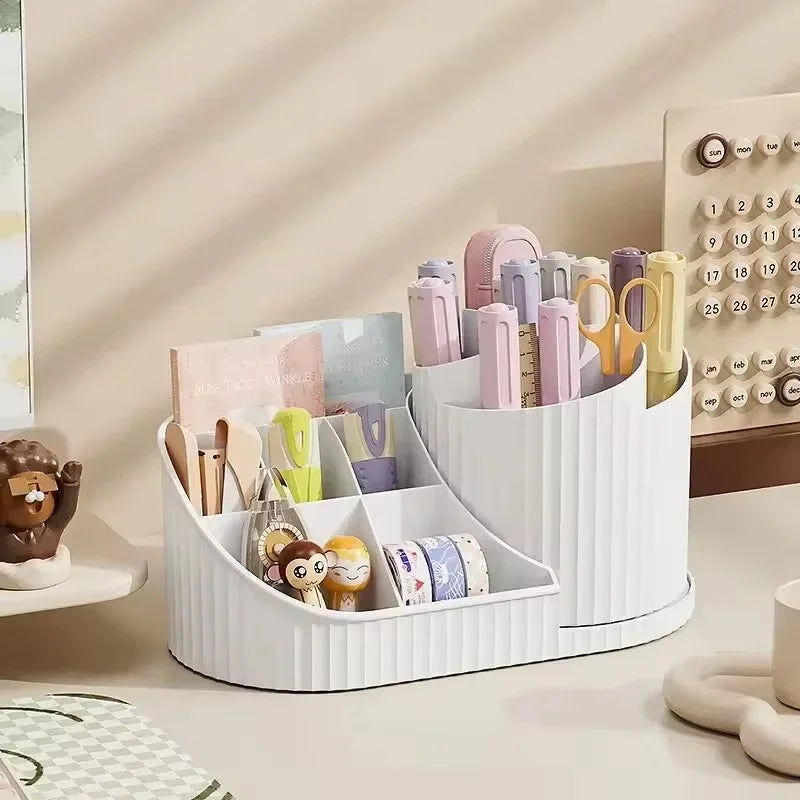 360° Rotating Vanity Makeup Organizer with Brush Holder