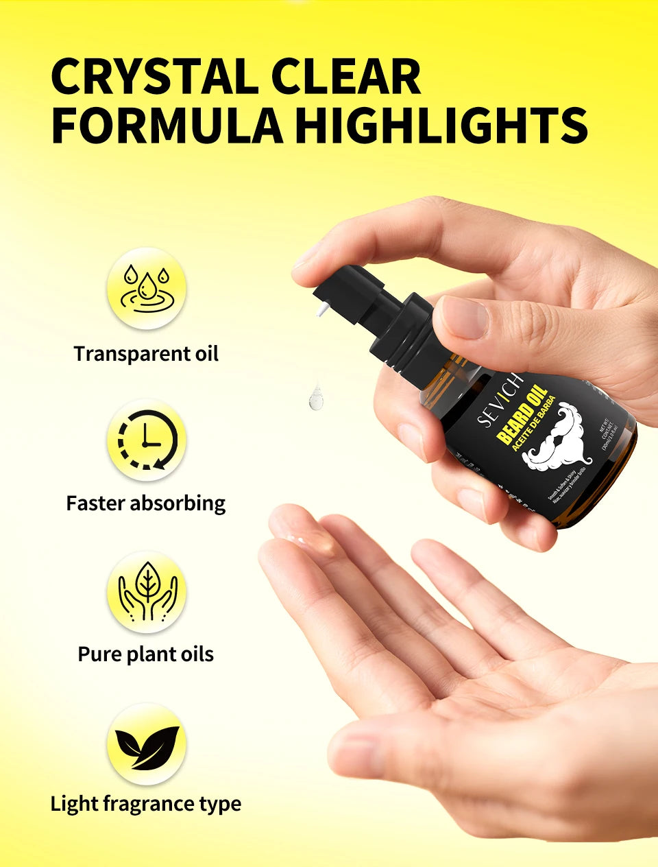 SEVICH Natural Beard Growth Oil for Men