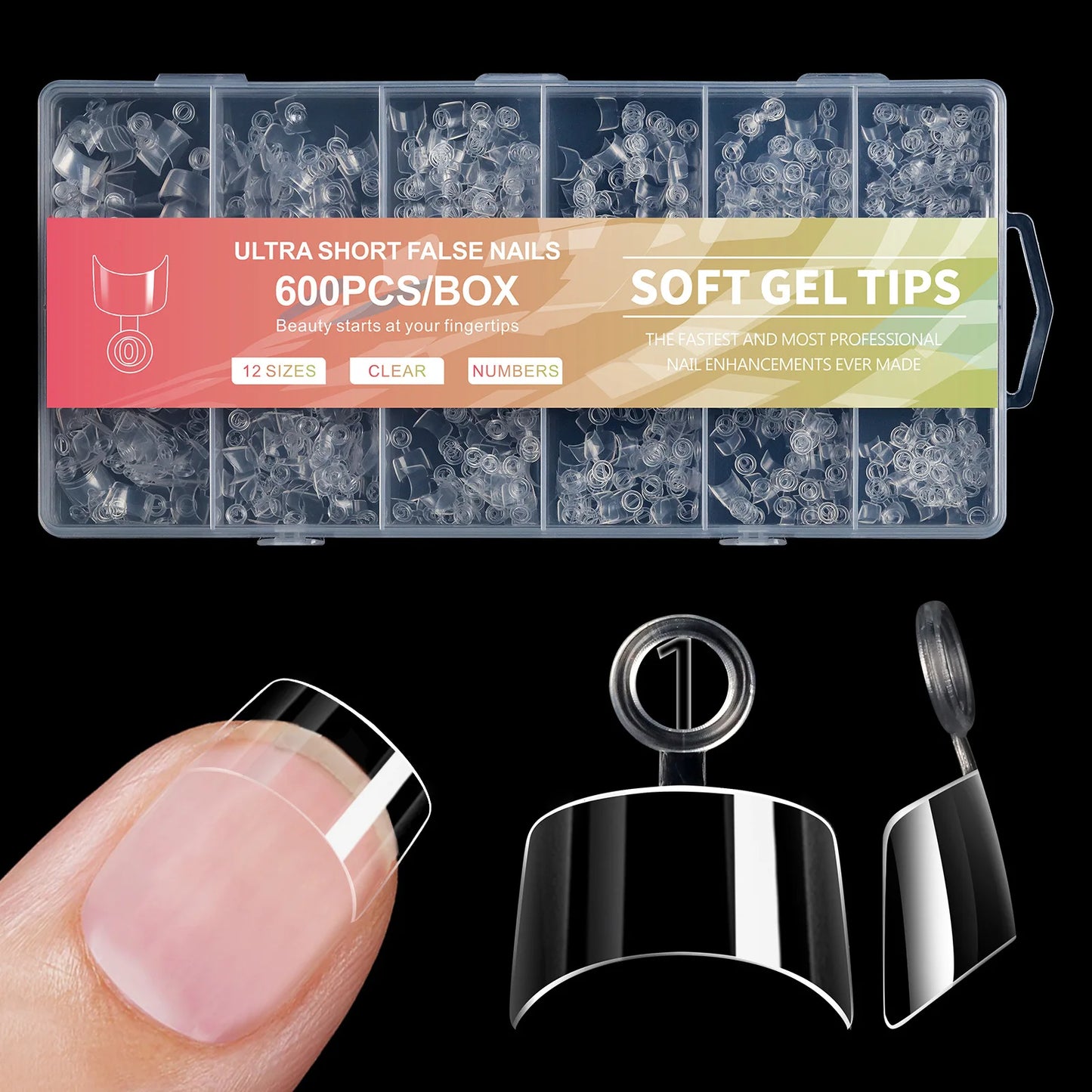 Ultra Short French Press On Acrylic Nails