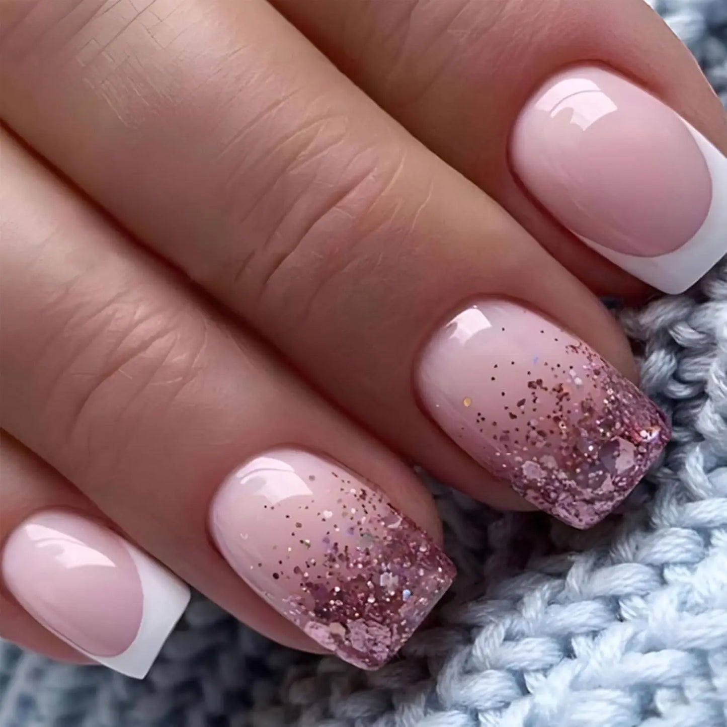24pcs/set short square false nails for women
