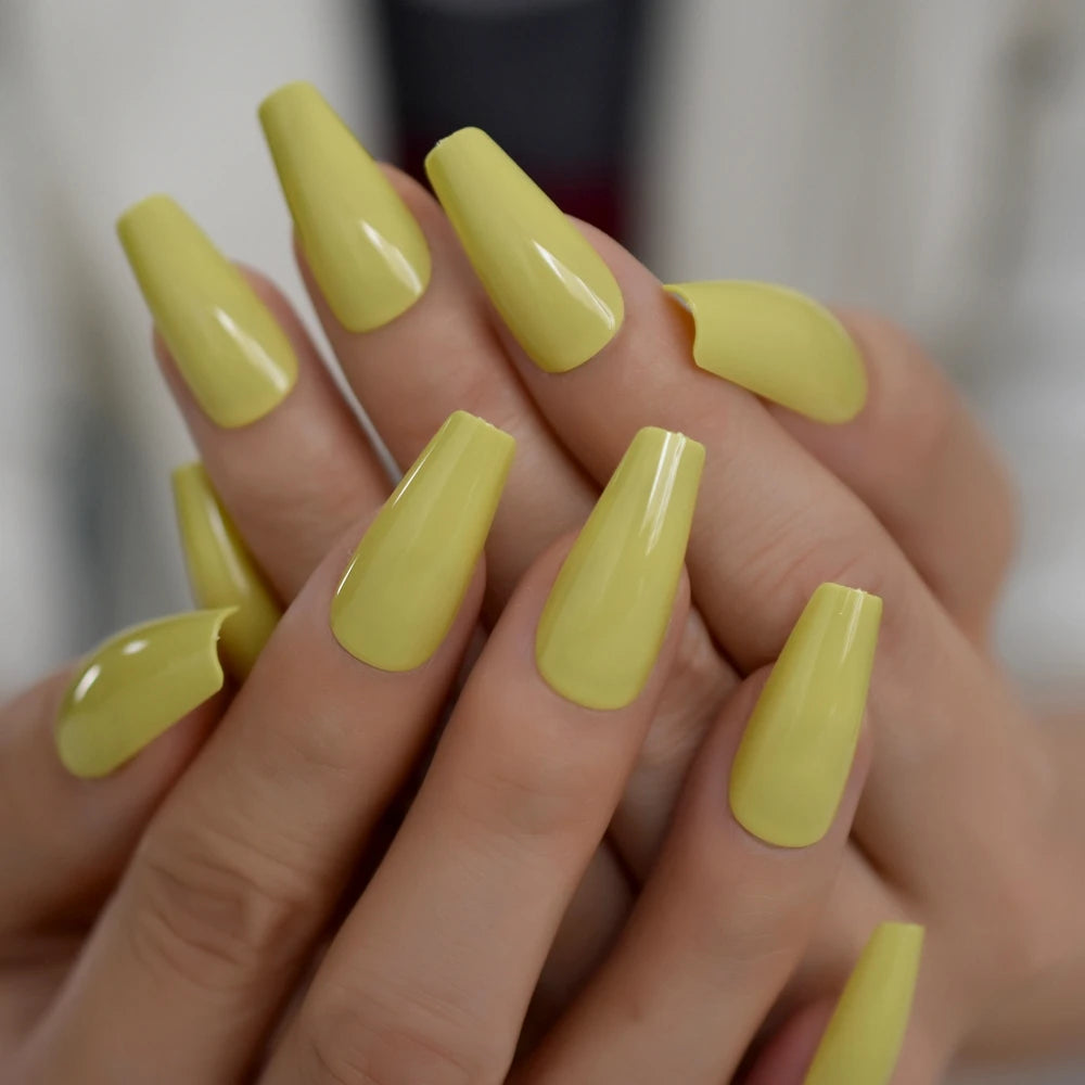 Ballet glossy finishes solid color presson nails