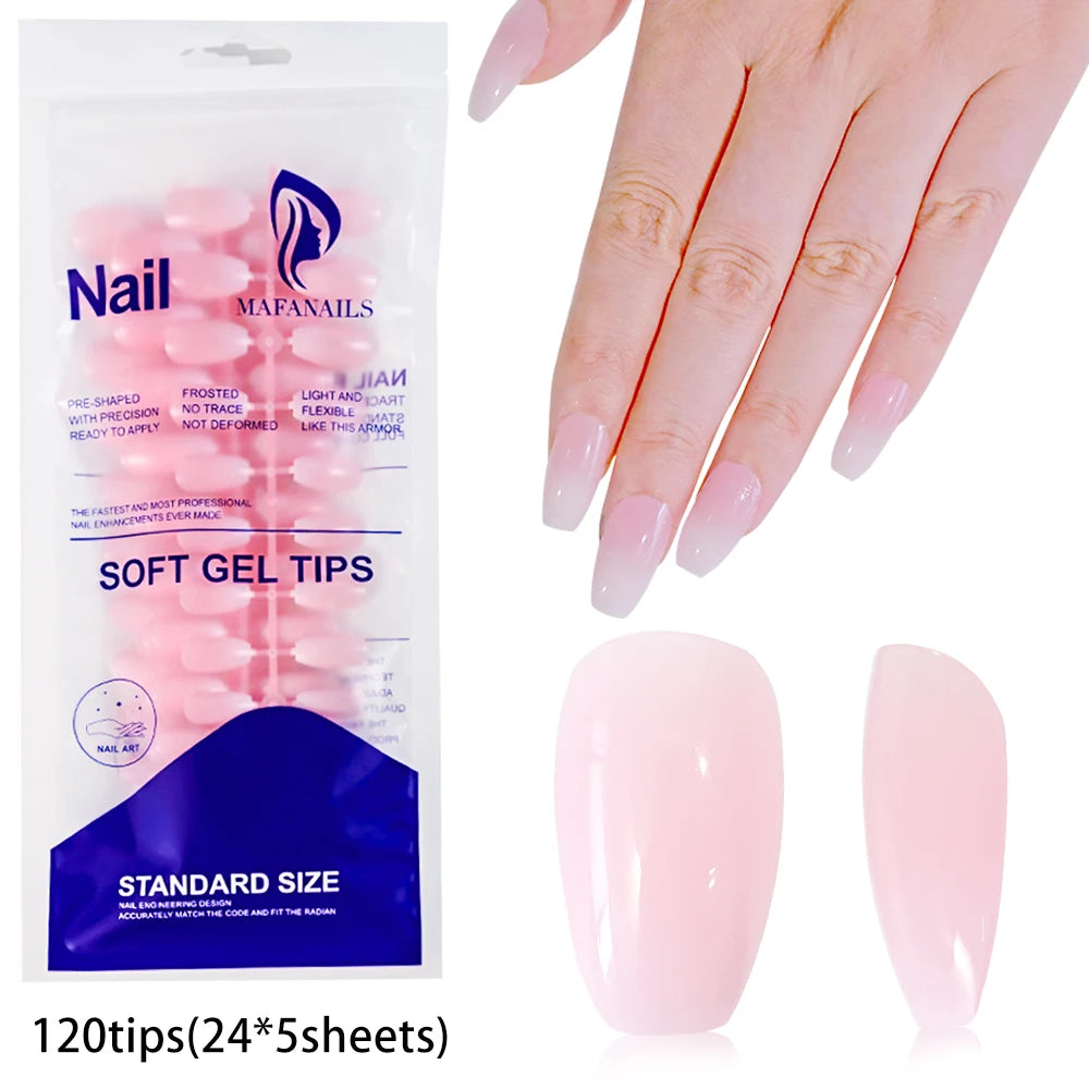 240/120Pcs Colorful French Short Square False Nails