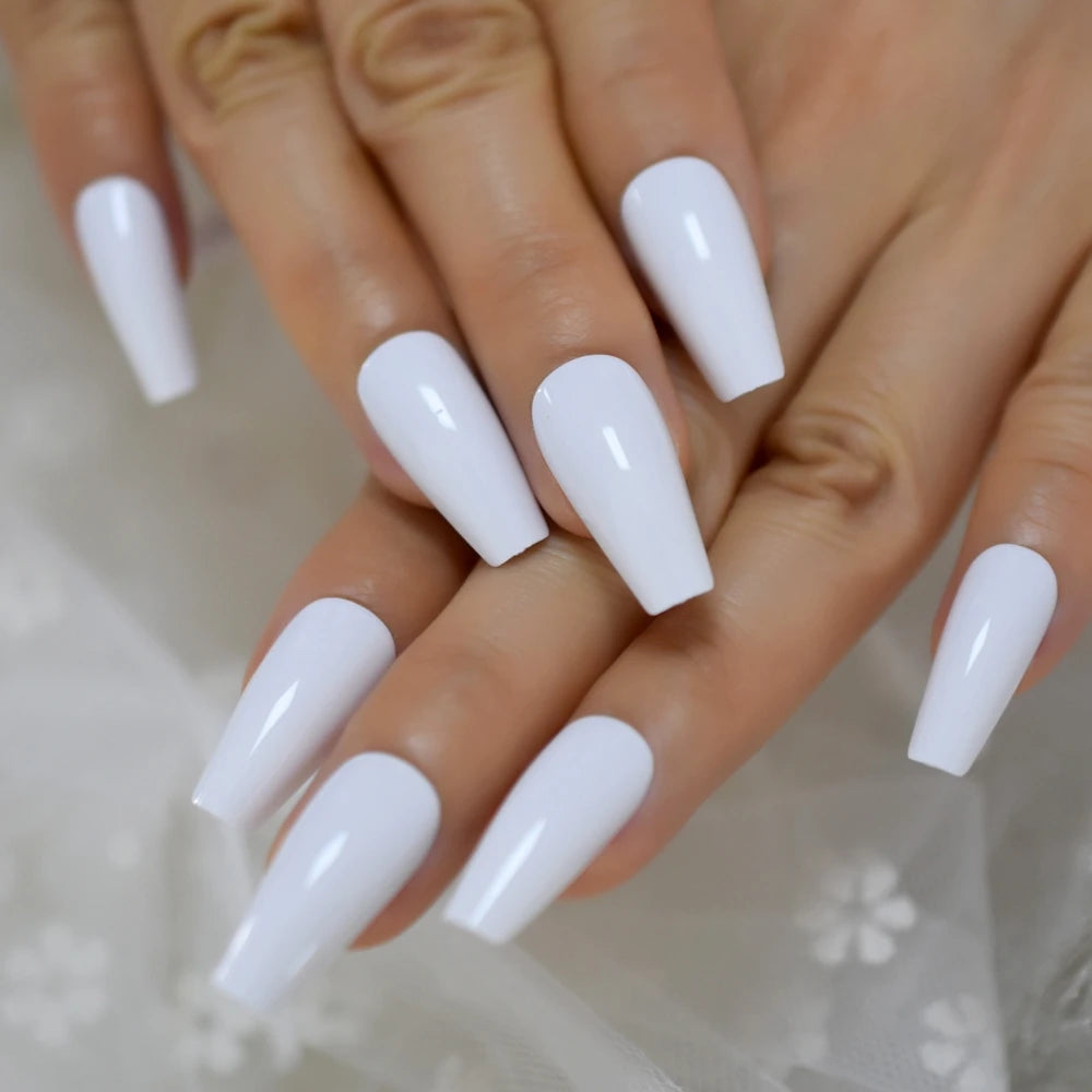 Ballet glossy finishes solid color presson nails