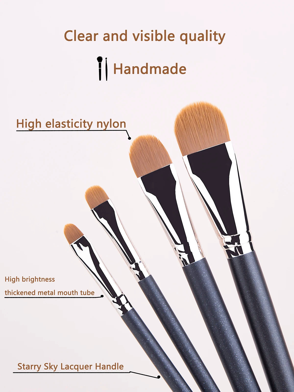 4 Types Sizes Upgraded Ultra-thin Foundation Concealer Makeup Brush