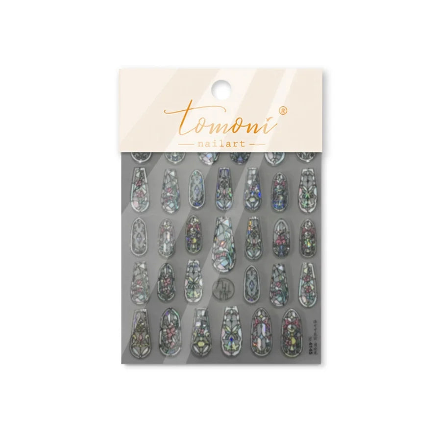 1piece high quality 5D glass fragment nail sticker