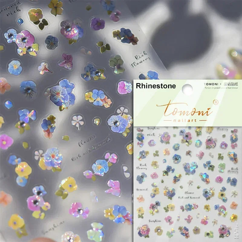 1piece high quality 5D glass fragment nail sticker