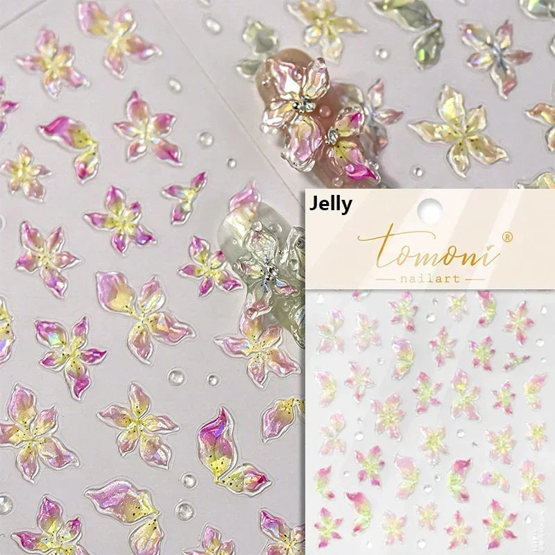 1piece high quality 5D glass fragment nail sticker