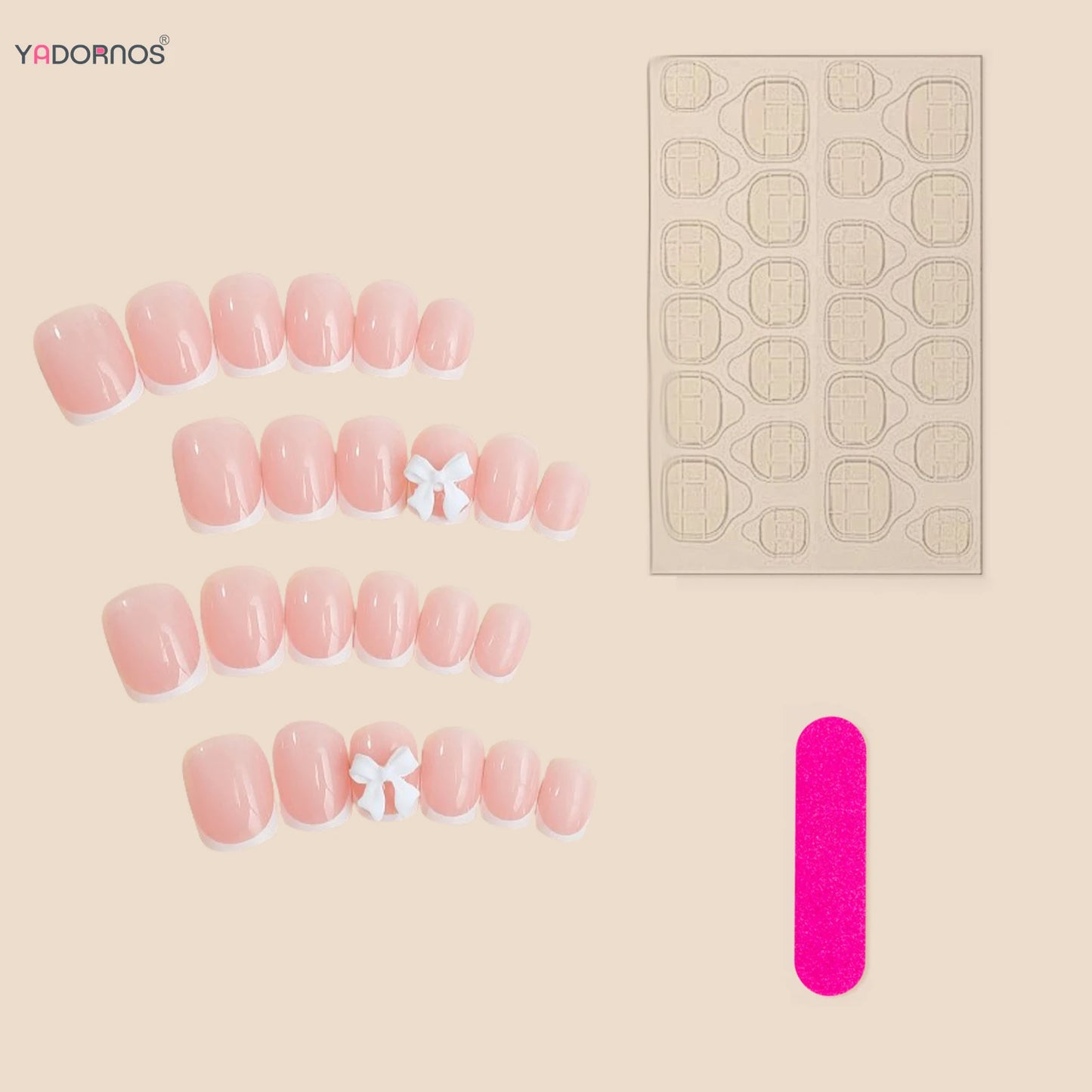 White French Press on Nails