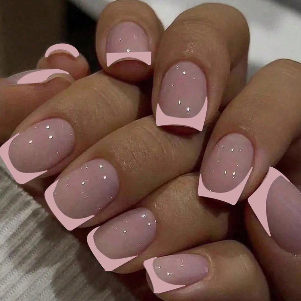24pcs/set short square false nails for women