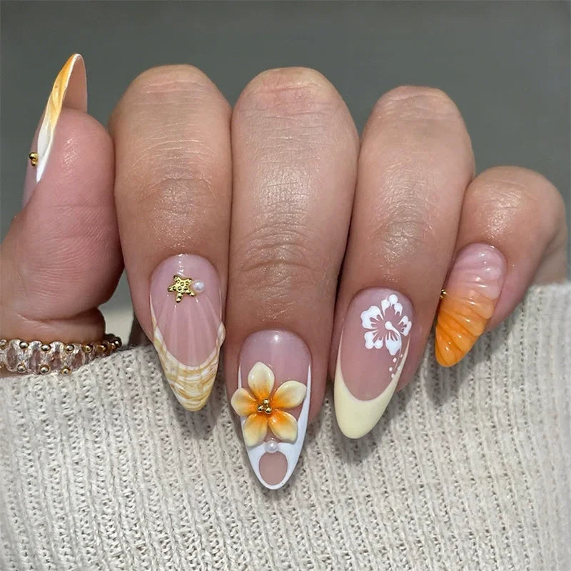 Butterfly Ballet with French Design Wearable False Nails