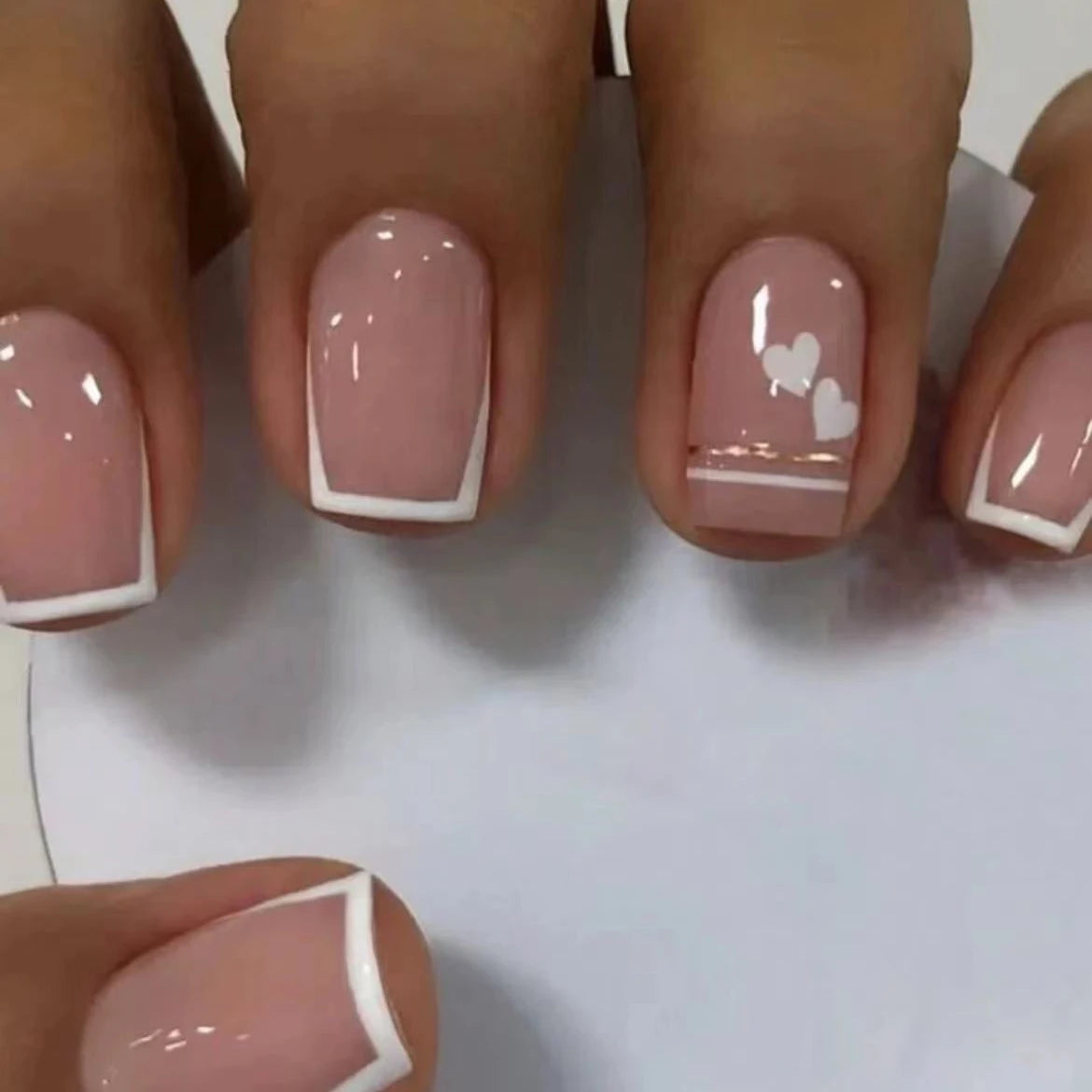 24pcs/set short square false nails for women