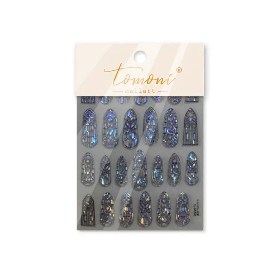 1piece high quality 5D glass fragment nail sticker