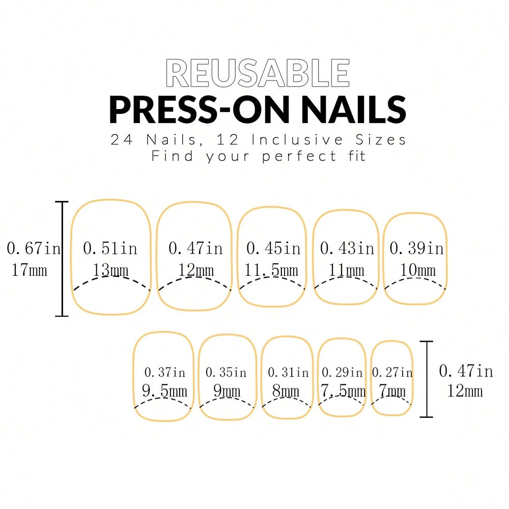French Style Natural Nude White Tip Glossy Press On Nails