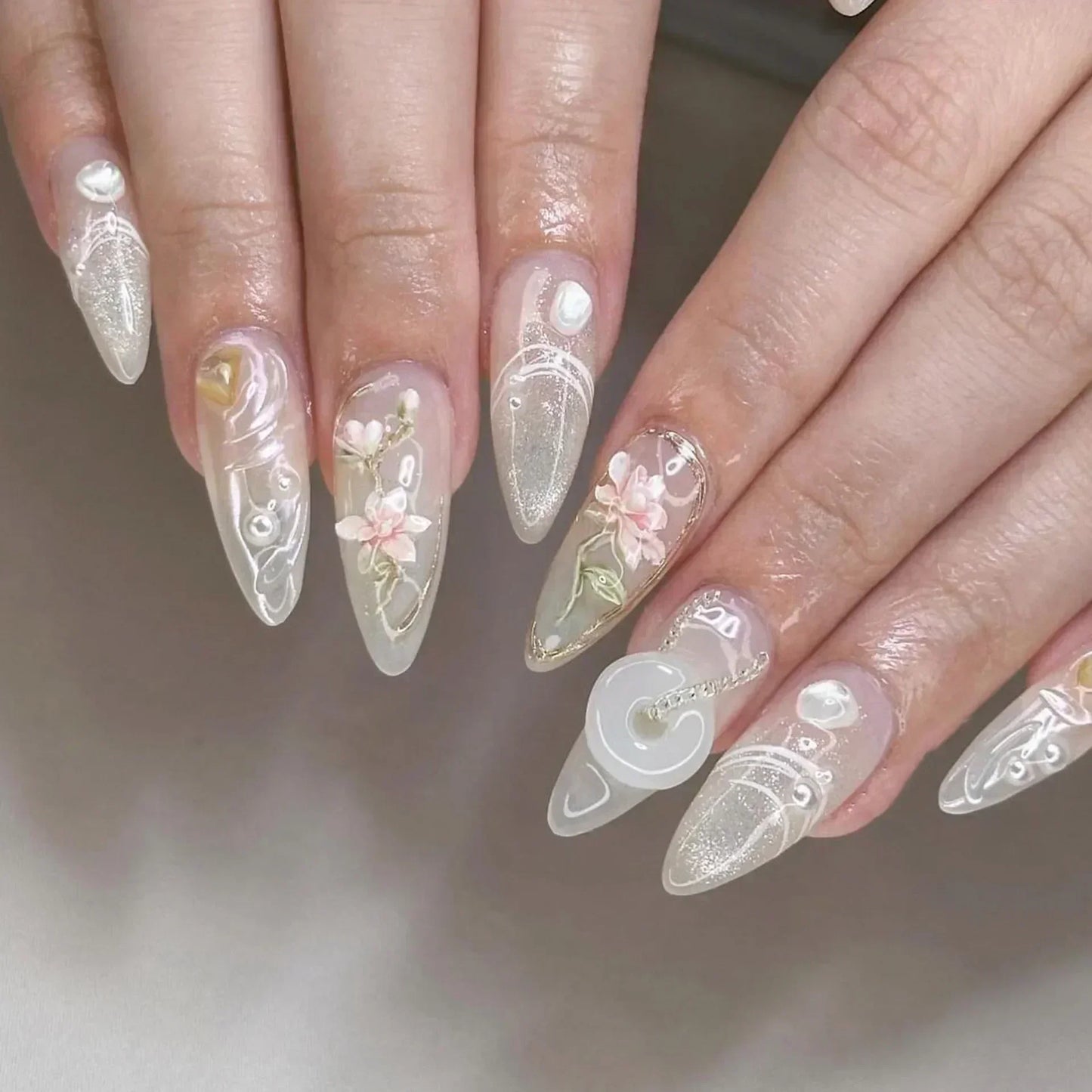 Butterfly Ballet with French Design Wearable False Nails
