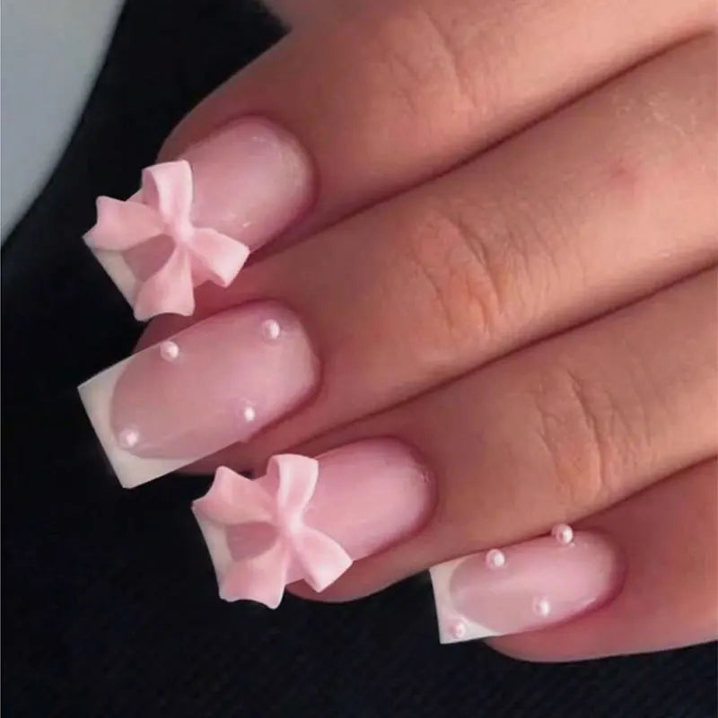 White French Press on Nails