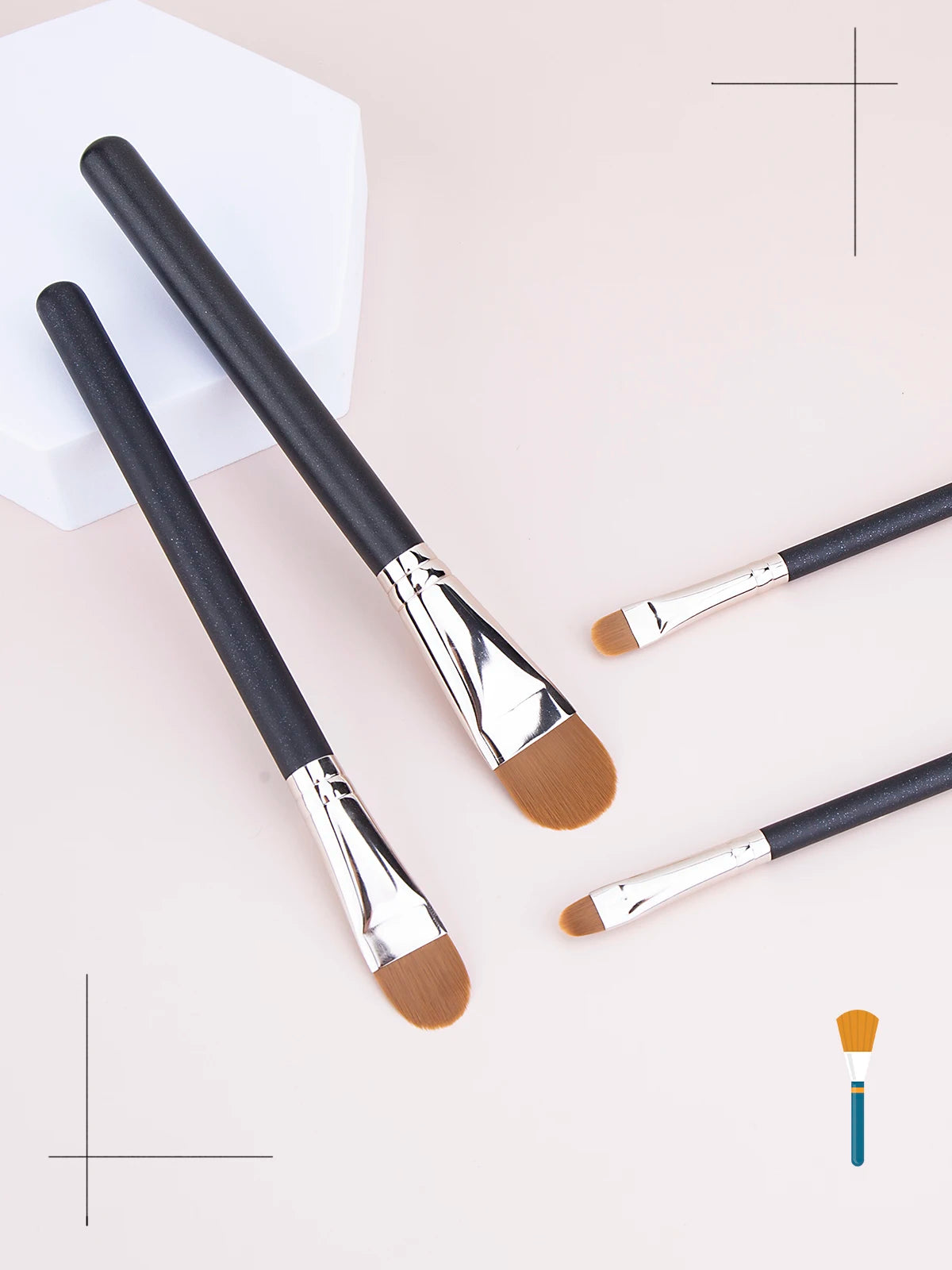 4 Types Sizes Upgraded Ultra-thin Foundation Concealer Makeup Brush