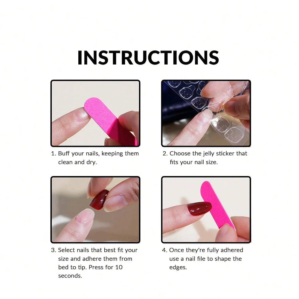 French Style Natural Nude White Tip Glossy Press On Nails
