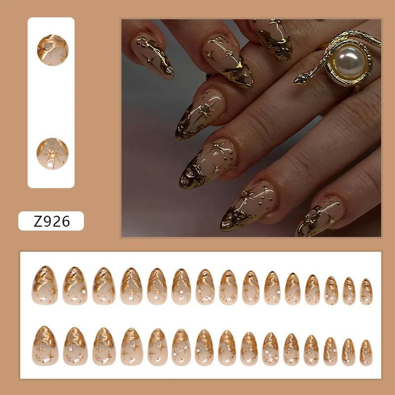 24pcs White Flower Press on Nail Tips