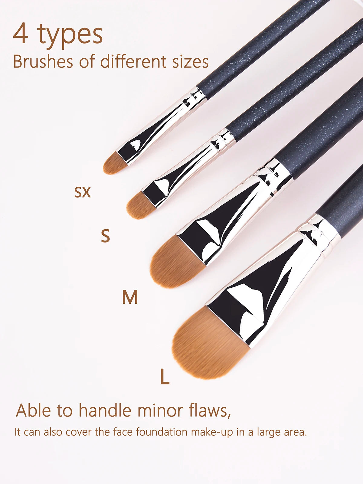 4 Types Sizes Upgraded Ultra-thin Foundation Concealer Makeup Brush