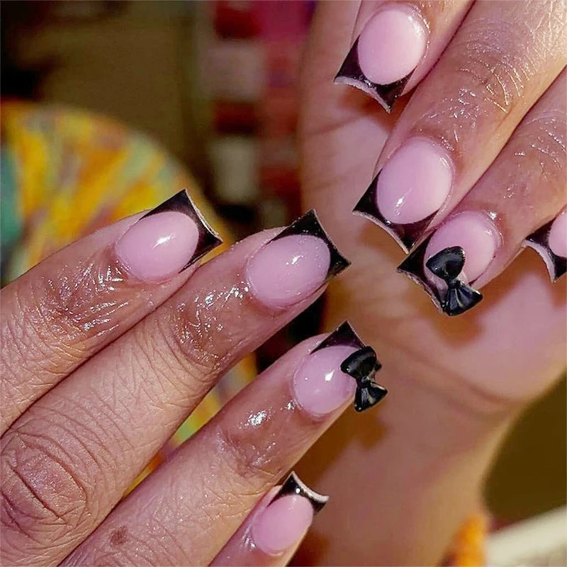 White French Press on Nails