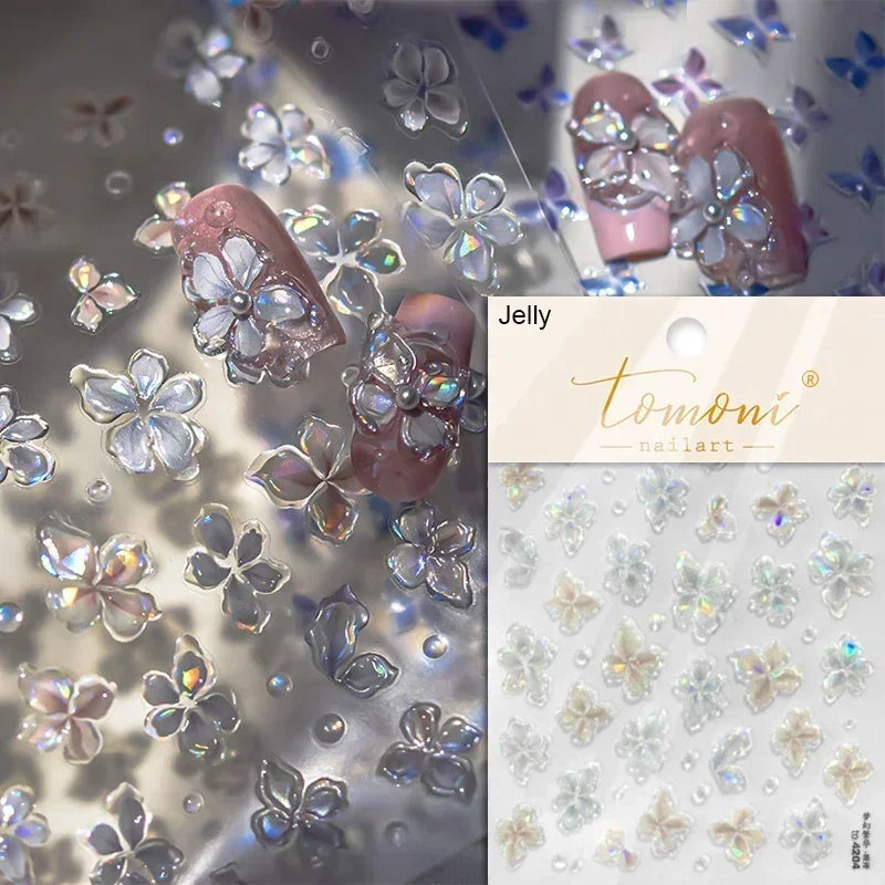 1piece high quality 5D glass fragment nail sticker