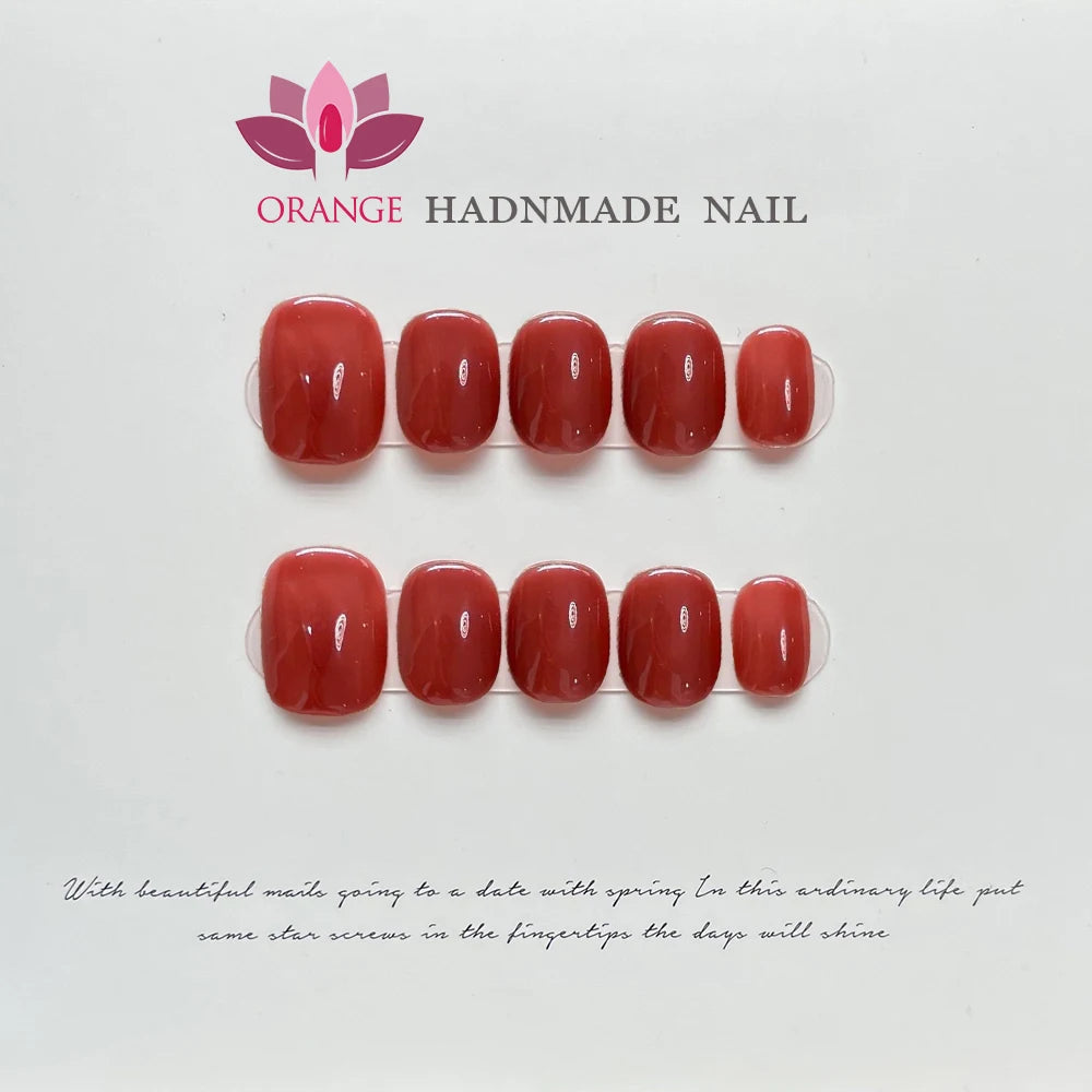 Handmade Simple Nude Color Press on Nail