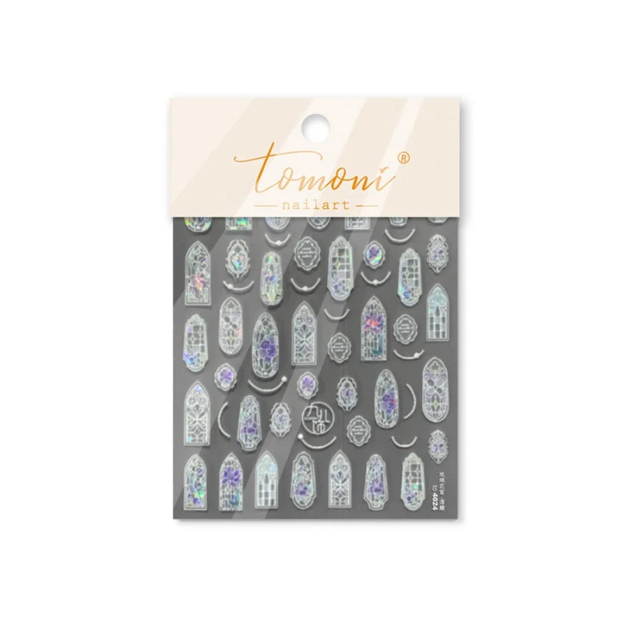 1piece high quality 5D glass fragment nail sticker