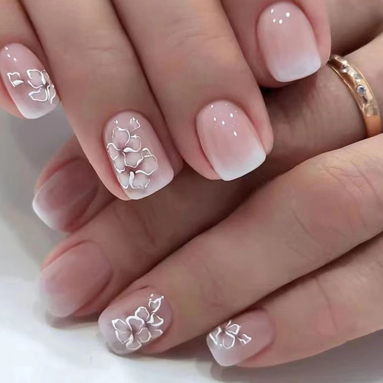 24pcs/set short square false nails for women
