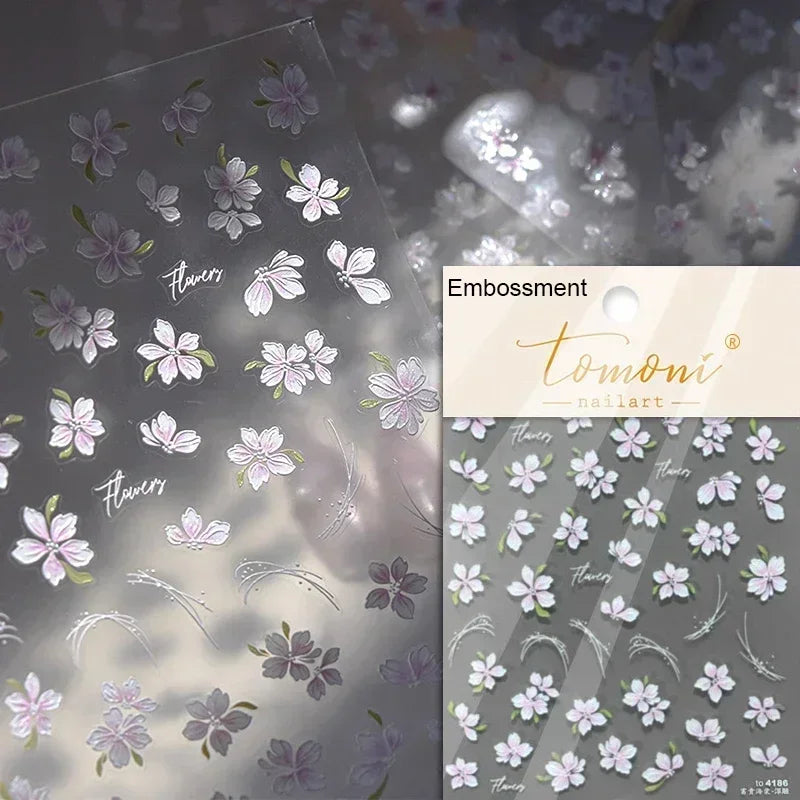 1piece high quality 5D glass fragment nail sticker