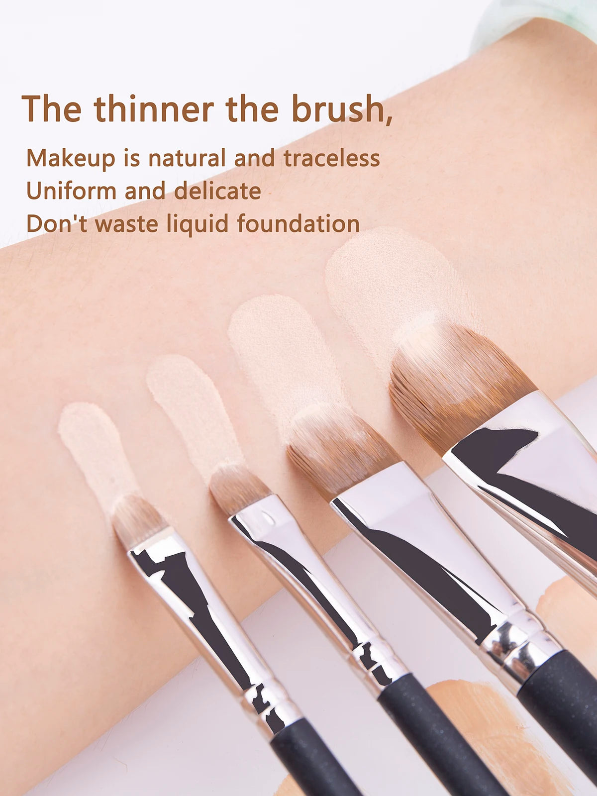 4 Types Sizes Upgraded Ultra-thin Foundation Concealer Makeup Brush