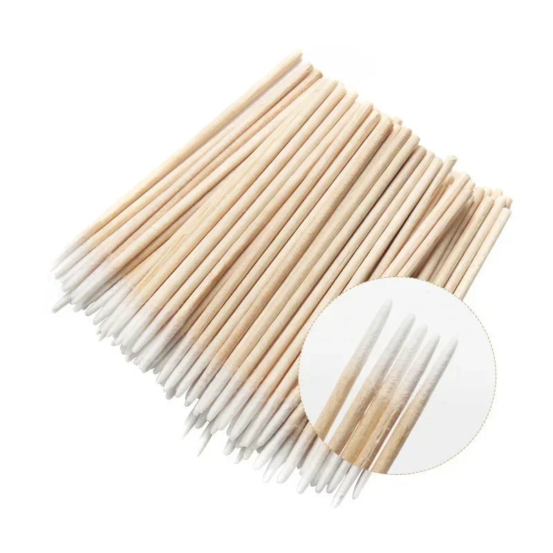 Nails Wood Cotton Swab Clean Sticks Bud