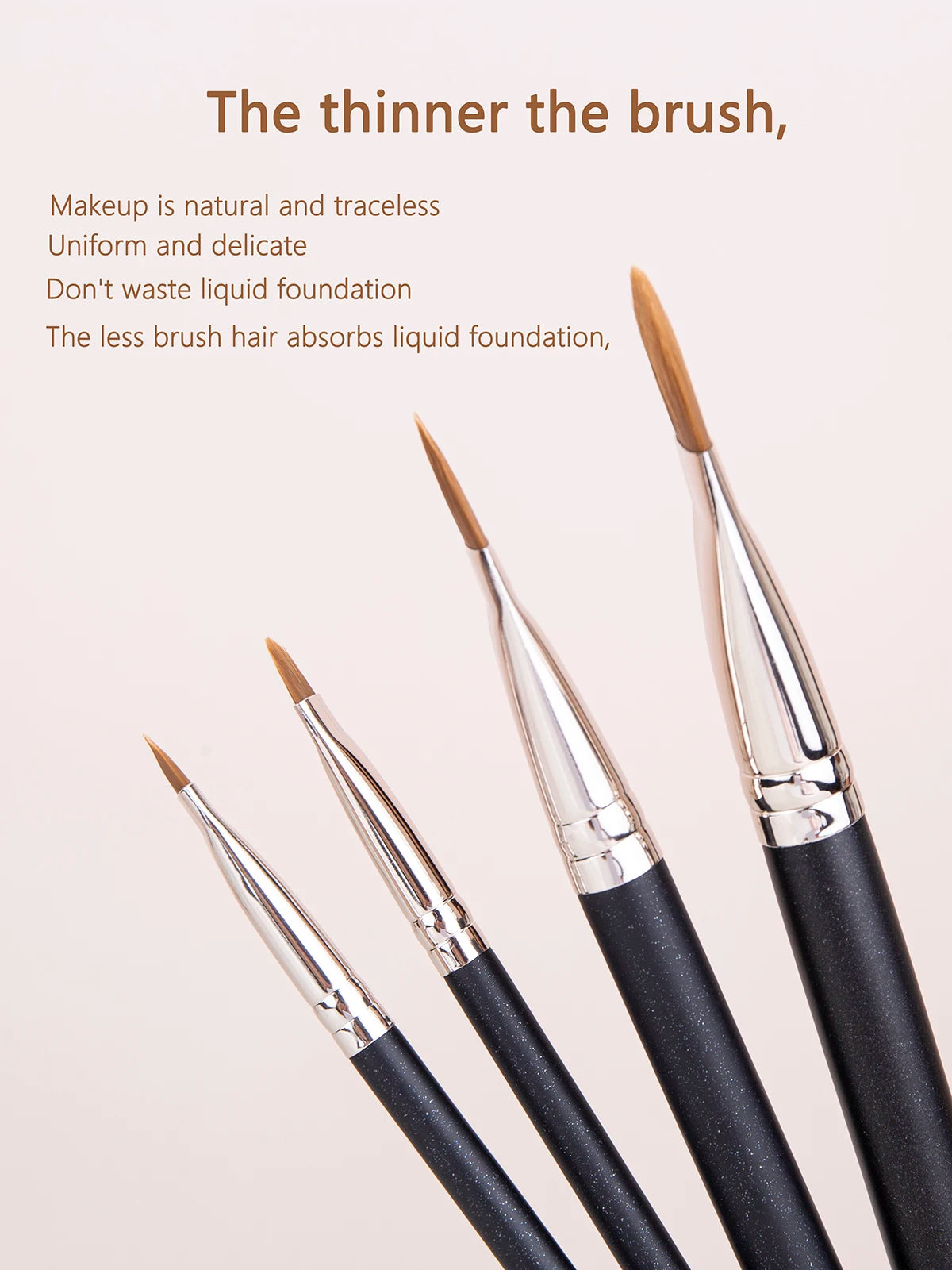 4 Types Sizes Upgraded Ultra-thin Foundation Concealer Makeup Brush