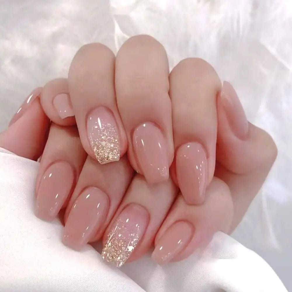 24pcs French Ballerina Waterproof Faux Gradient Nails