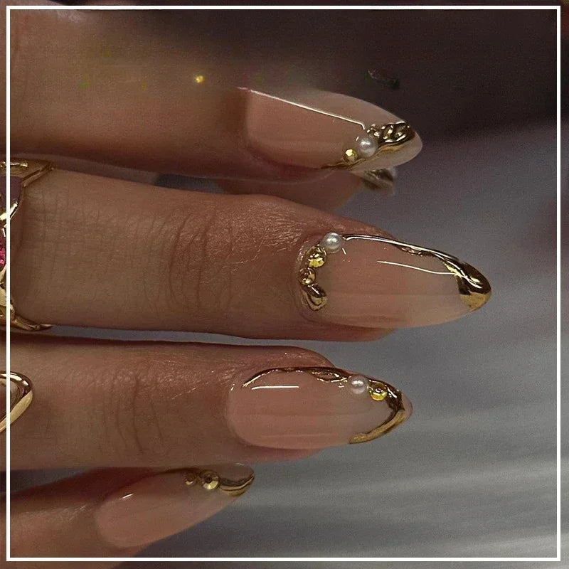 Butterfly Ballet with French Design Wearable False Nails