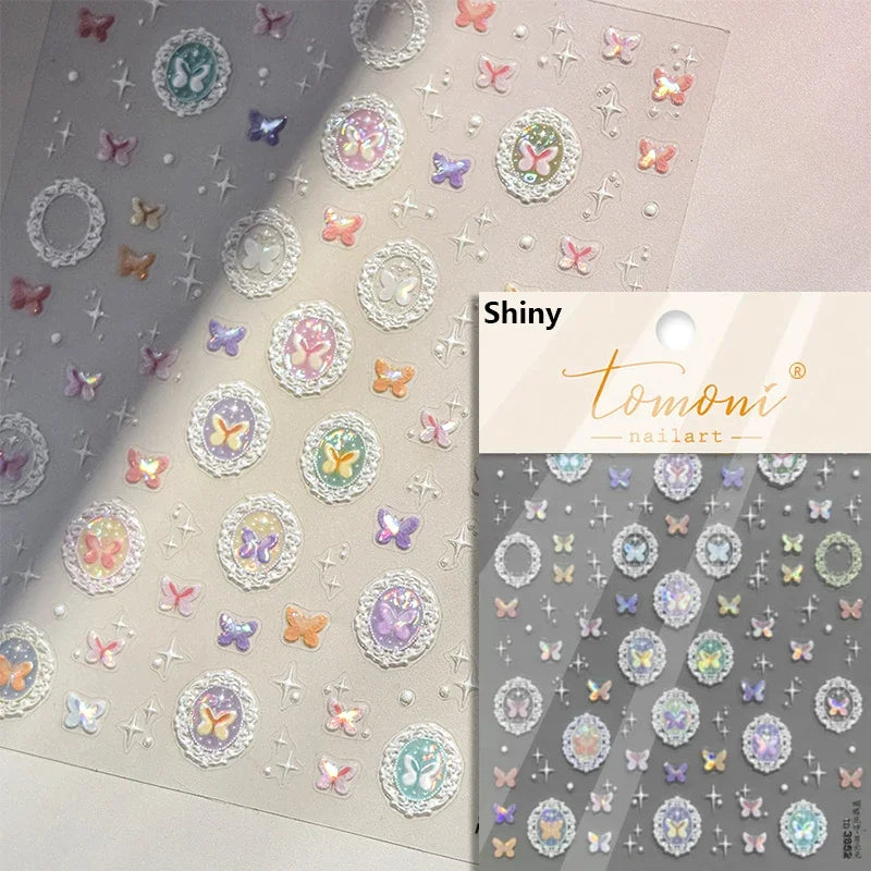 1piece high quality 5D glass fragment nail sticker